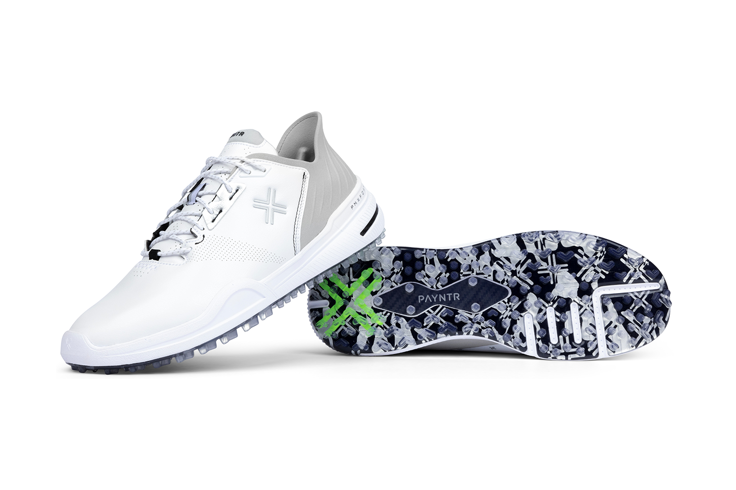 PAYNTR X-005 Spikeless Golf Shoes - White/Grey – Payntr Golf